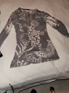 Yukiko Womens Flower & Butterfly Print Long Sleeve Top size S