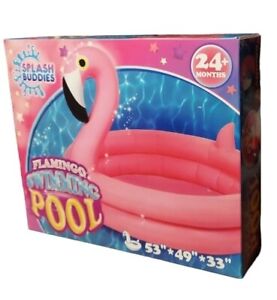 Splash Buddies Flamingo Inflatable Pool Kiddie Swimming Pool 53 x 49 X 33 Inch