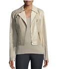 Lafayette 148 New York Size M Bevin Checker Glass  Leather Jacket $454