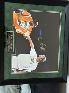 Larry Bird and Magic Johnson framed picture autographed by Larry Bird