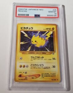 Japanese Pokémon Neo Genesis 2000 - Pikachu 025 - GEM MINT PSA 10