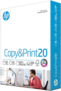 1 ream 500 sheets Printer Paper 8.5 X 11 Copy Print 20 Lb 92 Bright