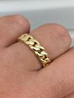 14k Gold Plated Solid 925 Silver Men's Ladies 6mm Wedding Band Cuban Link Ring