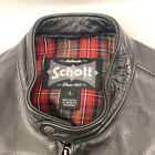 New ListingSchott NYC 530 Cafe Racer Jacket Size L Genuine Cowhide Leather Black Check