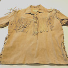 Scully Women XL Leather Fringe Western Cowgirl Pullover Jacket