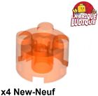 LEGO 4x Round Brick Brick Round 2x2 Trans Neon Fluo Orange 3941 NEW