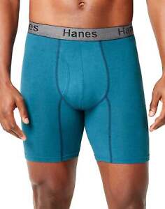 Hanes Men's Boxer Briefs 3 pack Comfort Flex Ultra Soft Cotton Stretch Long Leg