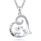 Mom and Baby Elephant Necklace I Love You Heart Necklace Mama Necklace