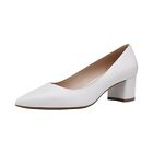 Women Low Chunky Heel Pointed Toe Slip On Office Work Pumps Dress Shoes