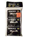 (3) Memorex Series 90 Minute Blank Cassette Tapes 1980s MRX2 Oxide