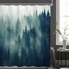 Misty Forest Shower Curtain 72x72 Inch Rustic Foggy Scenic Rainforest Pine Tr...
