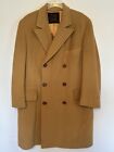Vintage Mens DHALISHAN Cashmere Overcoat Tan Lined Long See Measurements