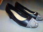 Women's HHTCAL low block heel pumps black size 7 1/2