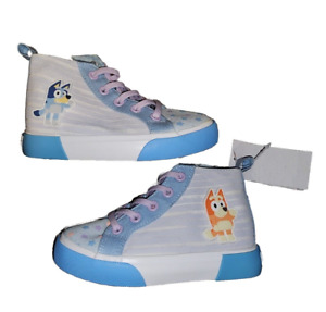 *NEW* Bluey Kids shoes Size 10 Girl high top sneakers blue/purple SZ 10 Round Up