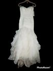 NEW David's Bridal 8 Organza Mermaid Wedding Dress Ruched Strapless Ivory Bridal