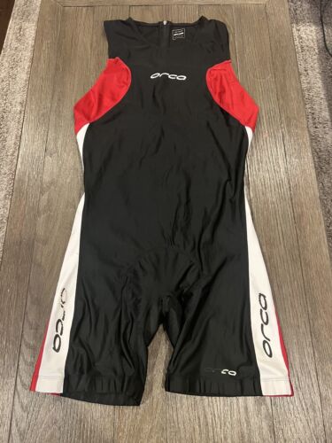 New ListingMens Orca Core Black Red White Shiny Speedsuit Skinsuit Tri Kit Triathlon Kit XL
