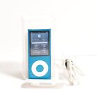 Apple iPod Nano 4th Generation 8GB A1285 Blue w/Original Box+Charger Bundle