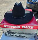 Vintage Mens Stetson Black Cowboy Hat with Box