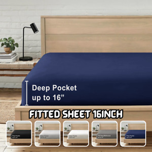 Fitted Sheet Queen Size Bed Sheets 100% Microfiber Deep Pocket Only Fitted Sheet