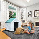 New ListingOutdoor Large Waterproof Dog Kennel Shelter Indoor Pet House Blue Roof