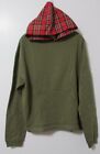 Adult Urban Outfitters Boxy Fit Hoodie Sweatshirt Moss/Red Plaid Men's Sizes