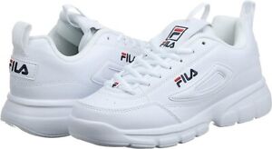 Men Fila Disruptor SE Casual Shoes 1SX60022-166 White Navy Red 100% Original New