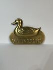 VTG. BRASS DUCK WELCOME PLAQUE FOR WALL NAUTICAL DECOR