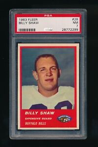 1963 Fleer Football #28 Billy Shaw PSA 7 NM Buffalo Bills HOF