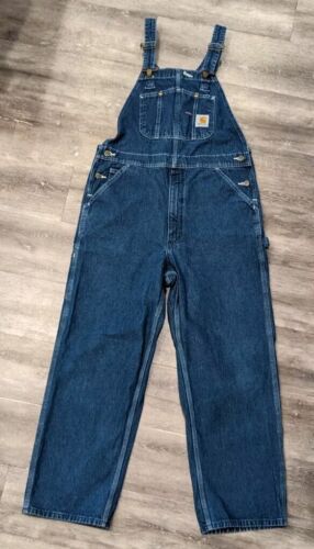 Carhartt Overalls Mens 36x30 Blue Denim R07DST Pre-owned