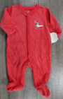 Baby Boy Clothes New Oshkosh B'gosh Newborn Red Velour Let It Snow Footed Outfit
