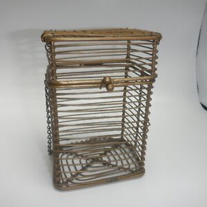 Small Metal Wire Hanging Cage Vintage Handmade