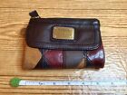 Fossil Long Live Vintage 1954 Bifold Wallet Patchwork Leather Top Zip EUC
