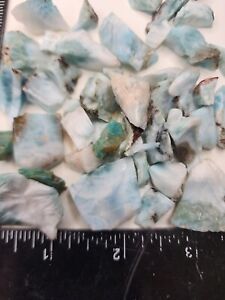 New Listing100g Variety of Larimar Rough Cuts Chips And Small Pieces - Lapidary Tumble LOT