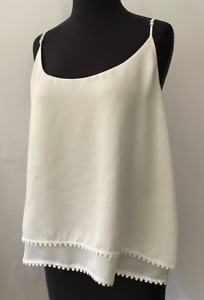 Ann Taylor size L ivory spaghetti strap dressy top blouse NWOT adjustable SALE!