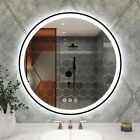 24 In LED Round Lighted Bathroom Mirror Backlit Vanity Wall Mounted with 3 Color