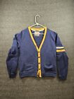 Brooks Brothers Cardigan Sweater Men Large Blue Yellow Button Up Cotton Preppy