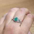 Indian Emerald 925 Sterling Silver Gemstone Jewelry Ring -