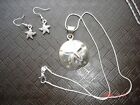 Signed Taxco Mexico Nicely Made 3D Sand Dollar 925 Silver Necklace + Earrings