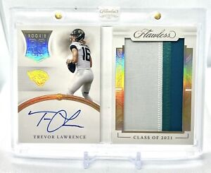 2021 Panini Flawless Trevor Lawrence RC #/10 Gold Rookie Patch Auto Booklet