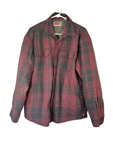 Wrangler Men's Flannel Fleece Sherpa Lined Jacket Shirt Plaid Size M
