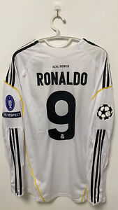 Cristiano Ronaldo #9 Real Madrid 2009/10 UCL Home Long Sleeve Jersey M