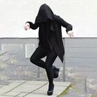 Gothic Men-Punk Hooded Cloak Cape Trench Coat Loose Long-Cardigan Casual Jacket