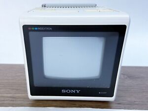 Sony Rare White portable Small TV WatchCube Indextron KVX-370 Television 1989