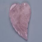 70mm Rose Quartz Carved Crystal Gemstone Large Leaf Pendant Focal Bead
