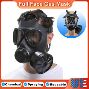 Chemical Full Face Gas Mask Soviet Military Army Respirator + 40mm Filter Box