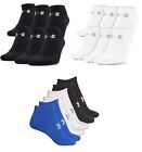 Men's Under Armour Charged Cotton 2.0 No Show Socks Black White Blue 3 Pairs