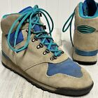 Vintage 90s Merrell Spirit Women's Hiking Boots Size 9 Suede Beige Blue