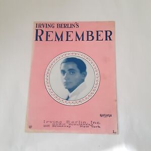 New ListingVintage sheet music Remember Irving Berlin 1925