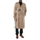 Burberry Cotton Gabardine V-neck Trench Coat In Soft Fawn, Brand Size 50 (US
