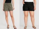 Old Navy Women's Short, High-Waisted Linen-Blend Utility Shorts for Women,